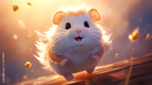 White Hamster Standing on Hind Legs