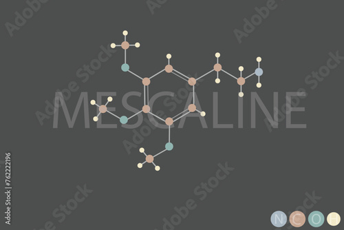 mescaline molecular skeletal chemical formula 
