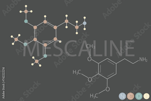 mescaline molecular skeletal chemical formula 