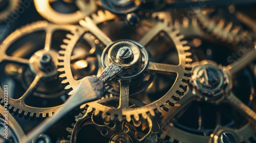 A close-up image revealing the elaborate craftsmanship of a mechanical watch movement with its precision gears and springs.