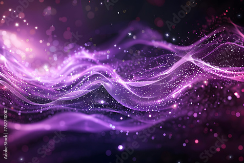 abstract background with glowing lines, digital abstract background featuring dynamic purple particles forming a captivating wave pattern, generative ai