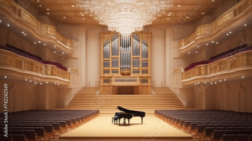 Grand Piano on Stage