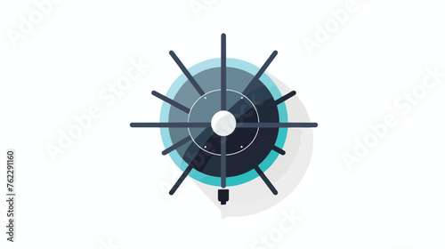 Satellite icon in flat style. Sputnik vector on white