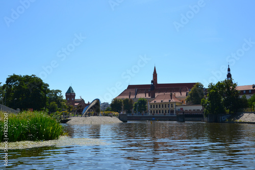 Wroclaw, Poland. Touristic boat trip on the Odra River