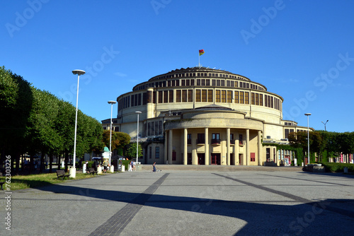 Wroclaw, Poland. Hala Stulecia or Centennial Hall - famous historic building use for exhibitions, concerts, performances, business events