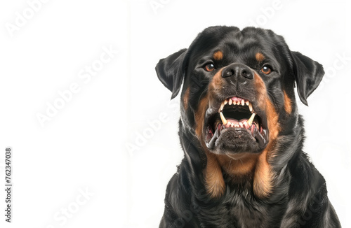 Black angry rottweiler