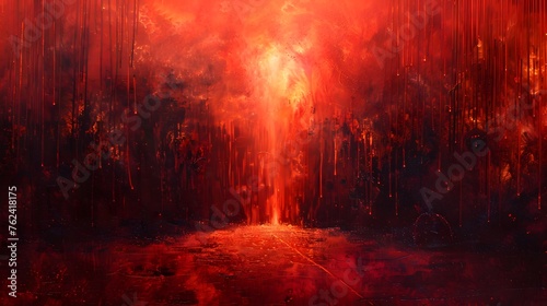 abstract red hell art 