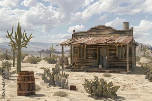 image of a old style western style shack