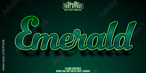 Luxury editable text effect, customizable emerald and gold 3D font style