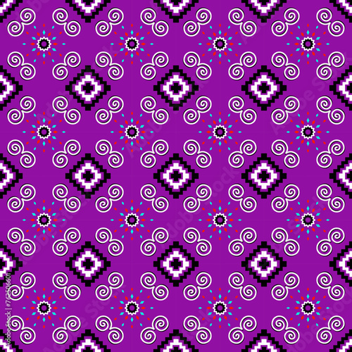 hmong seamless background with hearts