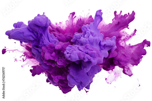 Purple-Toned Bold Paint Burst Isolated on Transparent Background PNG format