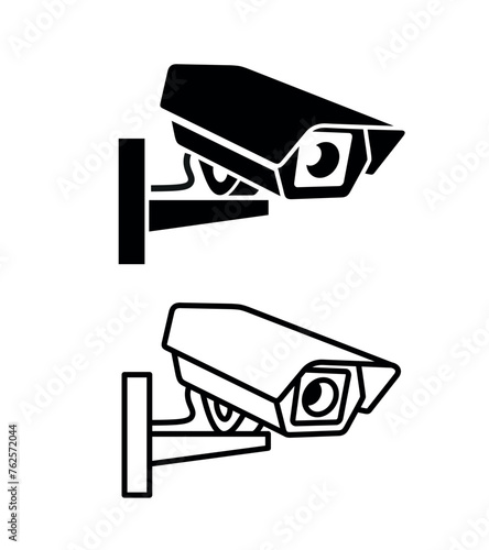 Video surveillance sign. Video camera icon. Symbol of surveillance, security, safety or video recording.