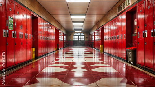 School Lockers: Row of Empty Lockers in a School Hallway, Waiting for Students to Fill Them with Life and Stories