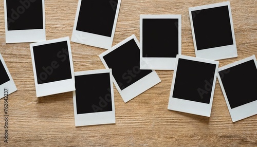 empty polaroid photo frames on transparent background extracted png file