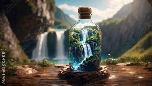 water fall in a bottle nice look for wallpapers