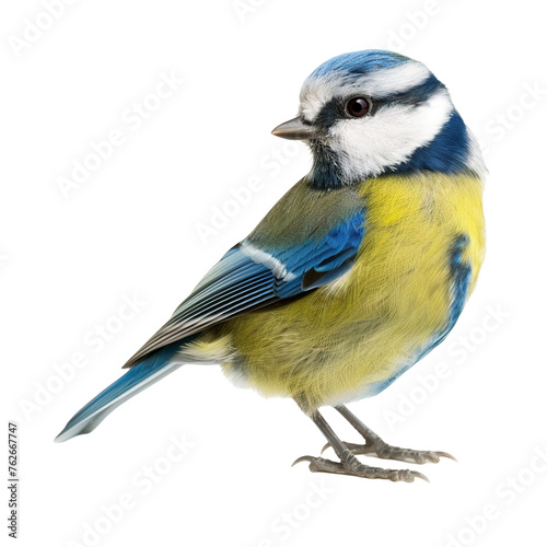  Blue tit bird on white background,png
