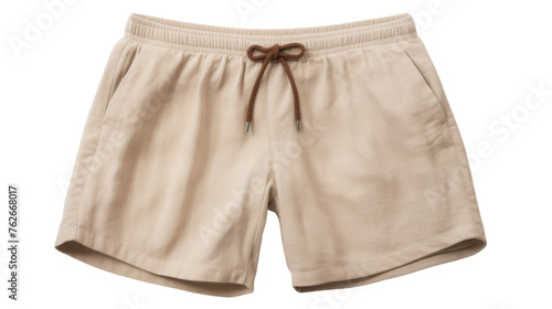 Brown belt cinching a stylish pair of shorts