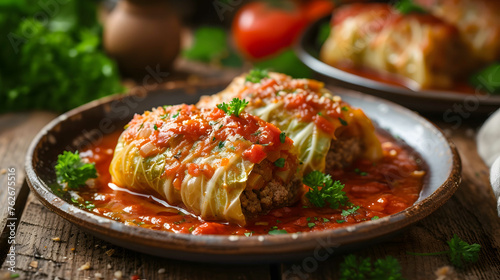 A mouth-watering Italian dinner of stuffed cannelloni with rich meats and cheeses, perfect for Italian food lovers.