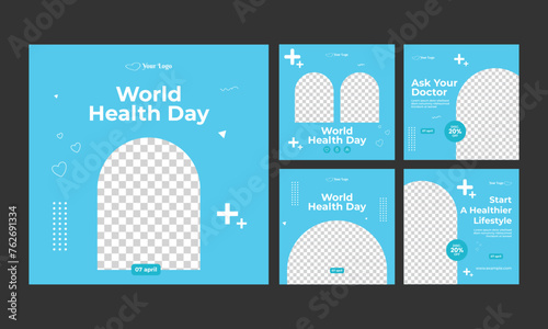 world health day social media instagram post web medical dentist leaflet flyer template 
