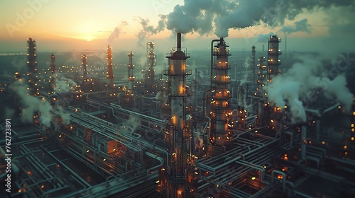 Industrial production of oil and gas - refineries and petrochemical plants