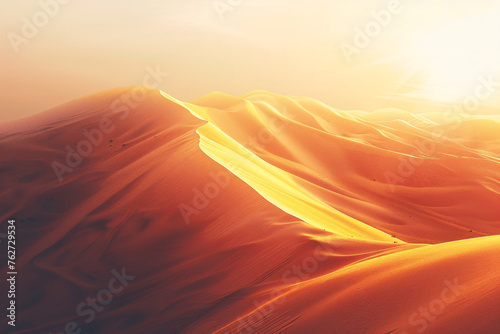  An exotic desert landscape with towering sand dunes