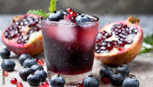 Drink Photography - Blueberry Pomegranate Juice