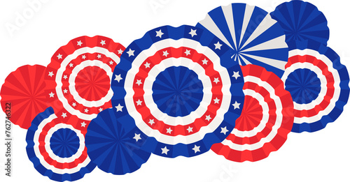 4th of July paper pom pom decoration. Independence day hanging