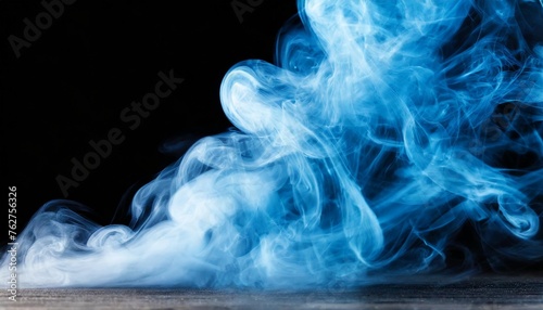 blue steam on the black background