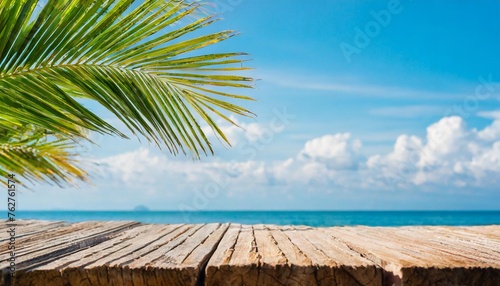table background of free space and mood landscape of palms