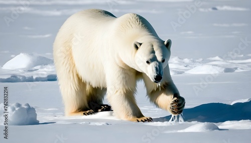 A Polar Bear With Its Powerful Claws Digging Into Upscaled 2