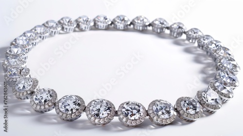 A necklace composed of round diamonds, exemplifying luxury and opulence