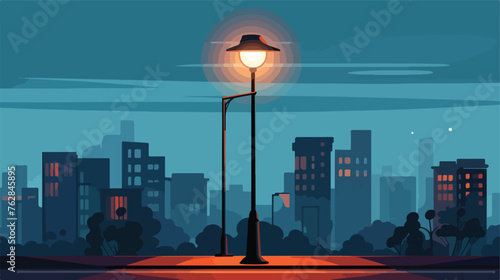Illustration of street led lamp. Electrical lighting