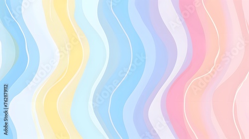 Colorful Abstract Waves Background: A Seamless Pattern of Pastel Blue, Yellow, and Pink Waves Ideal for Wallpapers, Banners, or Web Design