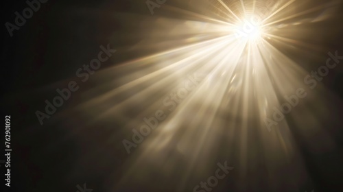 Sun Light Overlay Sun rays overlay Sun rays light isolated on black background for overlay design transparent sunlight special lens flash light effect front sun lens flash light of rad : Generative AI