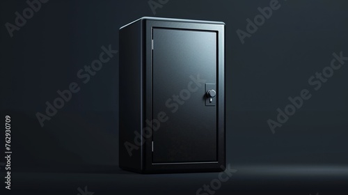 Modern steel safe isolated and closed