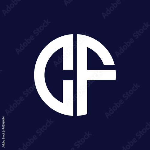 modern cf circle logo design