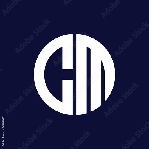 modern cm circle logo design