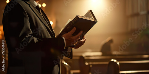 Pastor with a Bible in his hand