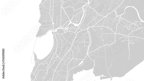 Mumbai map, India. Grayscale city map, vector streetmap.