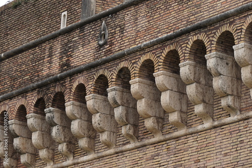 Castel Sant'Angelo Exterior Brickwork Detail in Rome, Italy