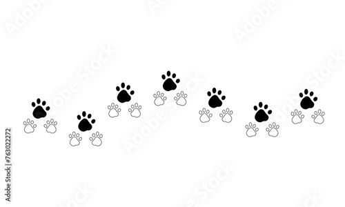 Animal paw footprint of dog and cat are isolated on a transparent background png.