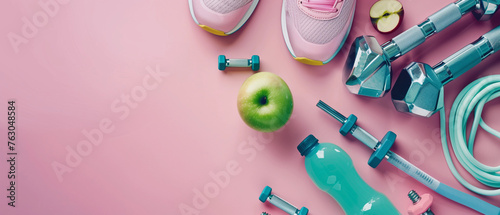 A background with sports equipment