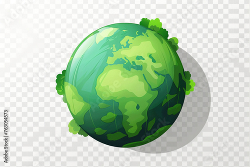 green planet earth - world environment day concept on a transparent background