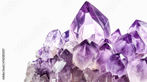 A bunch of purple crystals are piled on top of each other, Amethyst