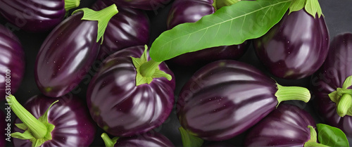 Set fresh eggplant isolated