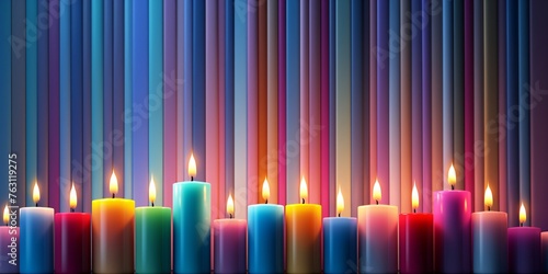a row of colorful candles
