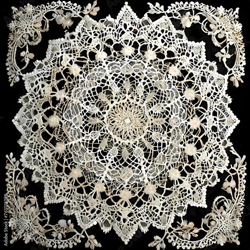 an antique lace doily with dainty crochet details