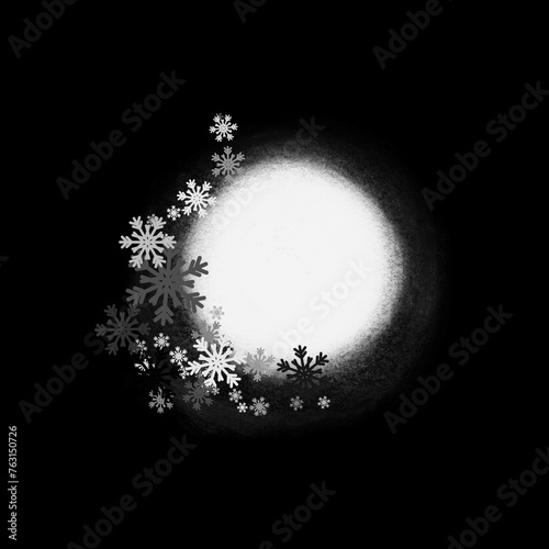 Creative winter, Christmas mask. Basis element for design on black background universal use