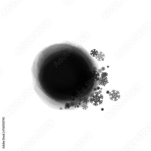 Artistic black winter, Christmas mask. Basis element for design on isolated universal