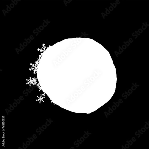 Artistic winter, Christmas mask. Basis element universal use for design black and white